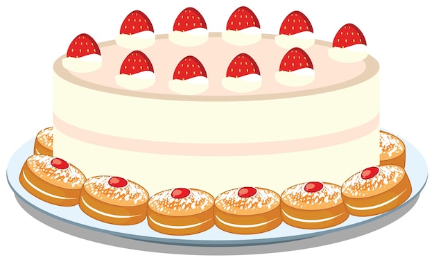 strawberry cake clipart