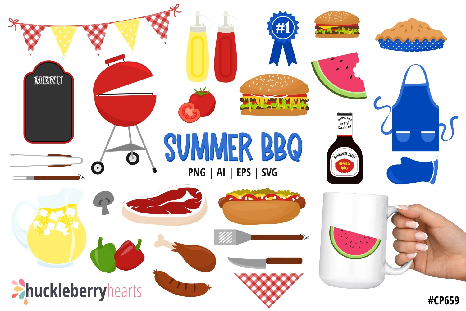 Bbq Party Clip Art Set Clip Art Library 