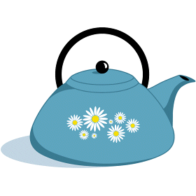 Cartoon style colorful kettle vector illustration isolated on 