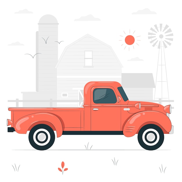 vintage truck clipart