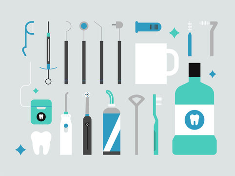 Dental tools vector concept icon. Dentist tools. Devices for teeth