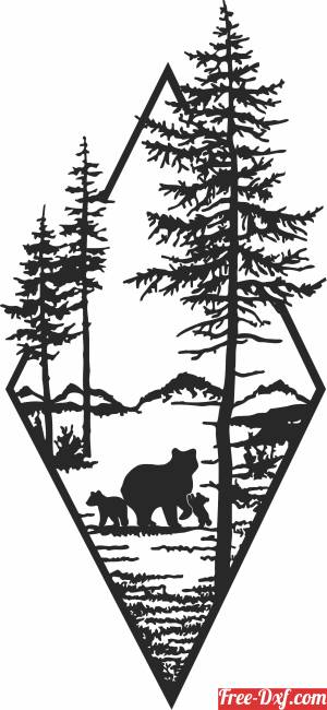 Grizzly Bear - Forest Landscape Wildlife by Digital-Clipart - Clip Art ...