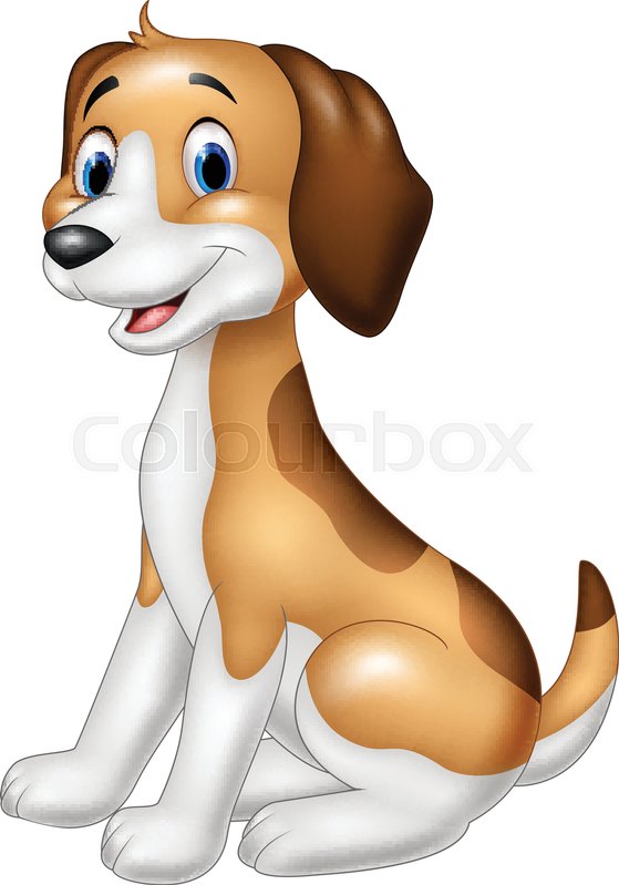 dog sitting clipart