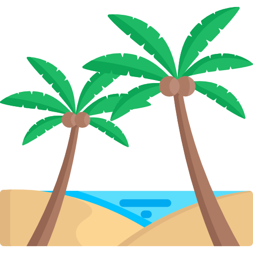 Clipart of a Desert Oasis with a Pond - Royalty Free Vector - Clip Art ...