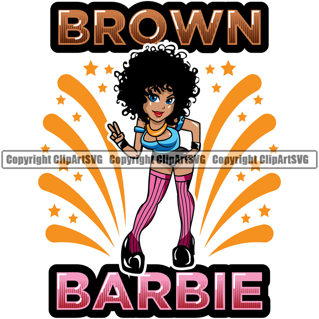 Beautiful Black Barbie SVG, Afro Black Barbie SVG, Barbie Movie SVG