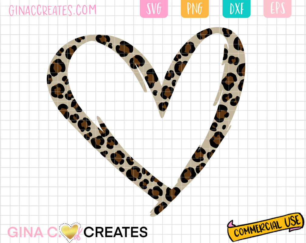 Leopard Heart Svg, Leopard Hand Drawn Heart Svg, Cheetah Spots Svg. Cut  File Cricut, Silhouette, Png Pdf Eps, Vector, Vinyl, Sticker, Decal - Clip  Art Library