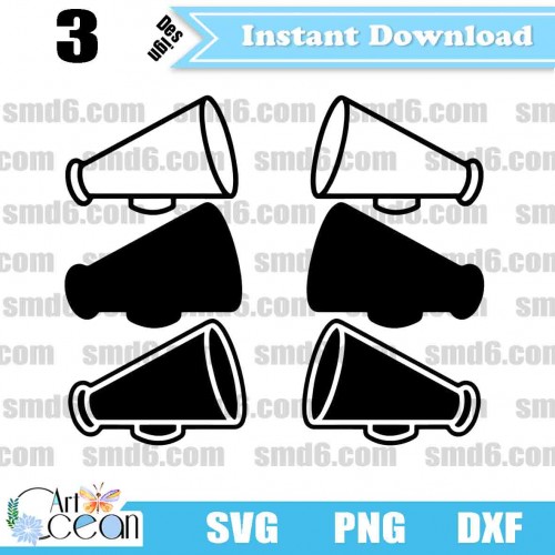 Cheerleading Megaphone SVG PNG Bundle | Cheer Megaphone CLIPART - Clip ...