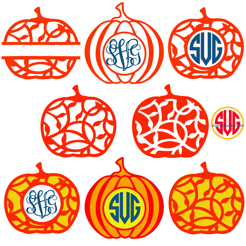 Pumpkin Monogram Cuttable Frames | Cuttable | Apex Embroidery - Clip ...