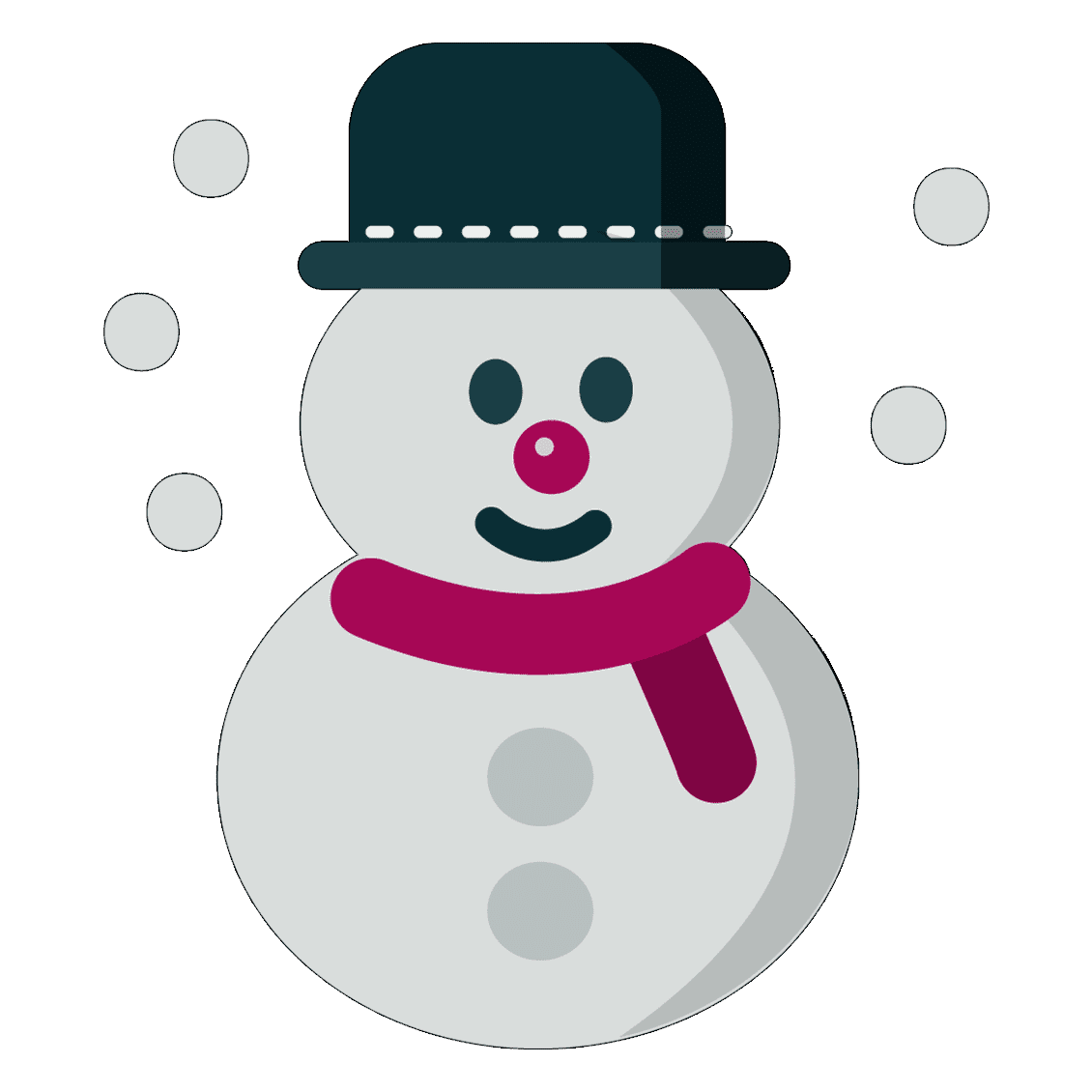 Holiday Outline Clipart-snowman with carrot nose