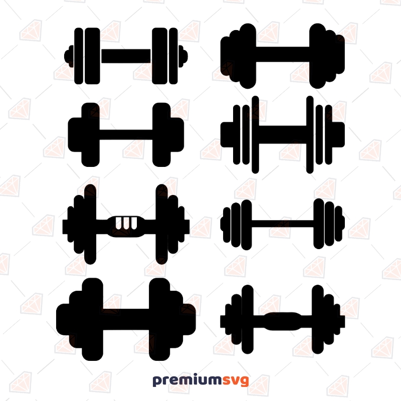Barbell Dumbbell SVG and PNG Files Clipart, Barbell Print SVG 