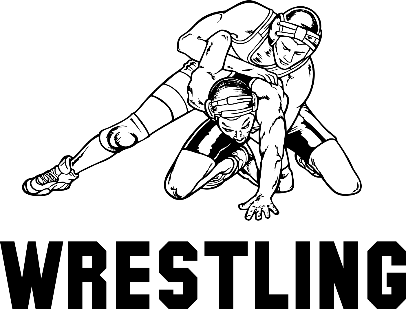 high school wrestlers clipart