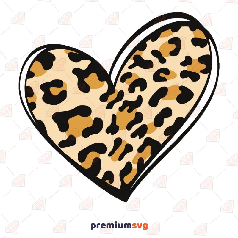 Leopard Heart SVG  Leopard Heart Print Png