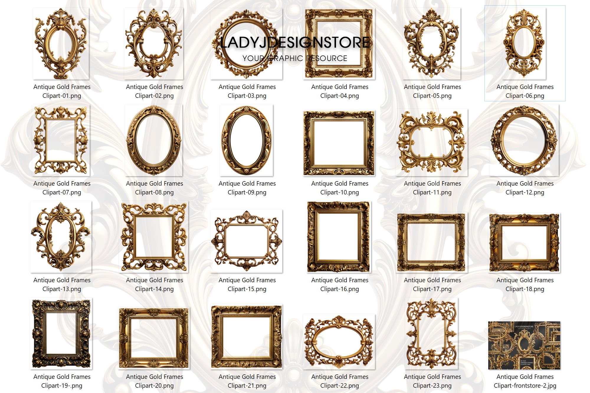 75 Golden Frames Clipart Gold Frame Metallic Ornamental Clip Art Library