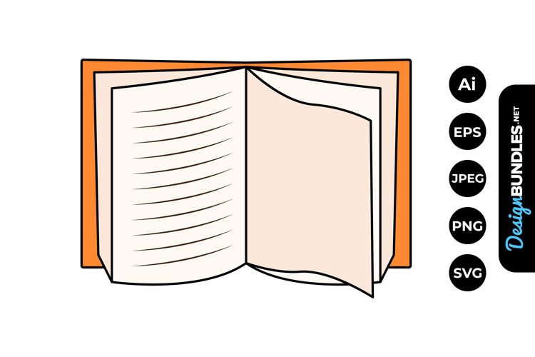 Book Clipart-young student holds an open book