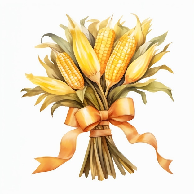 Corn Stalk Plants Clipart Set