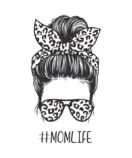 messy bun clipart free