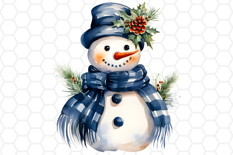 Holiday Outline Clipart-snowman with carrot nose