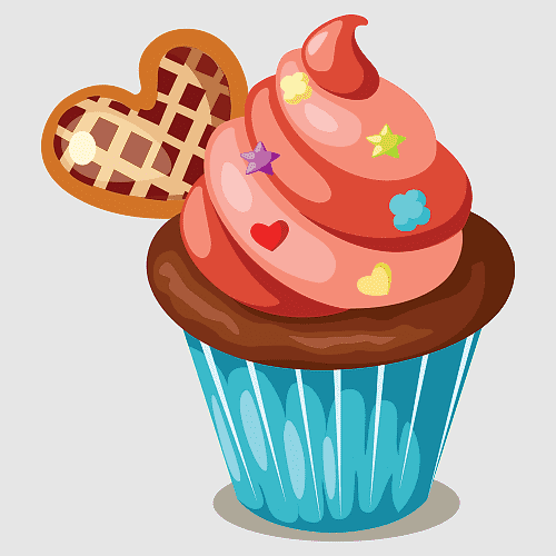 cupcakes with sprinkles clipart