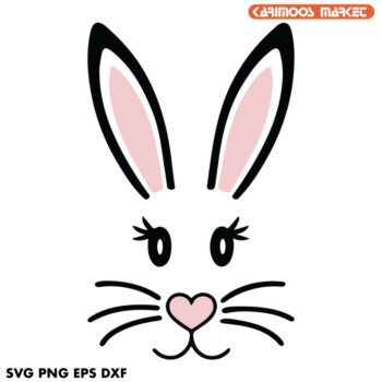 Clipart of a Cartoon Happy White Easter Bunny Rabbit Face - Clip Art ...