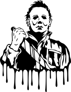 michael myers clipart black and white