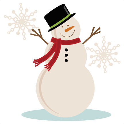 Holiday Outline Clipart-snowman with carrot nose