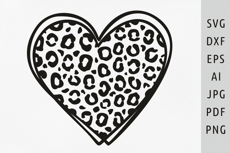 Leopard Heart SVG Clipart, Instant Download - Clip Art Library