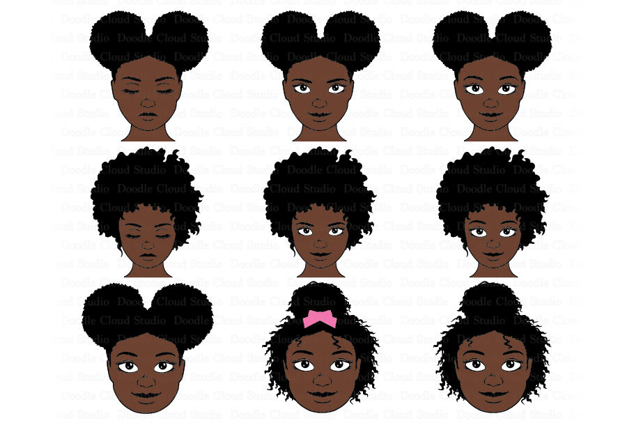 black hair clipart