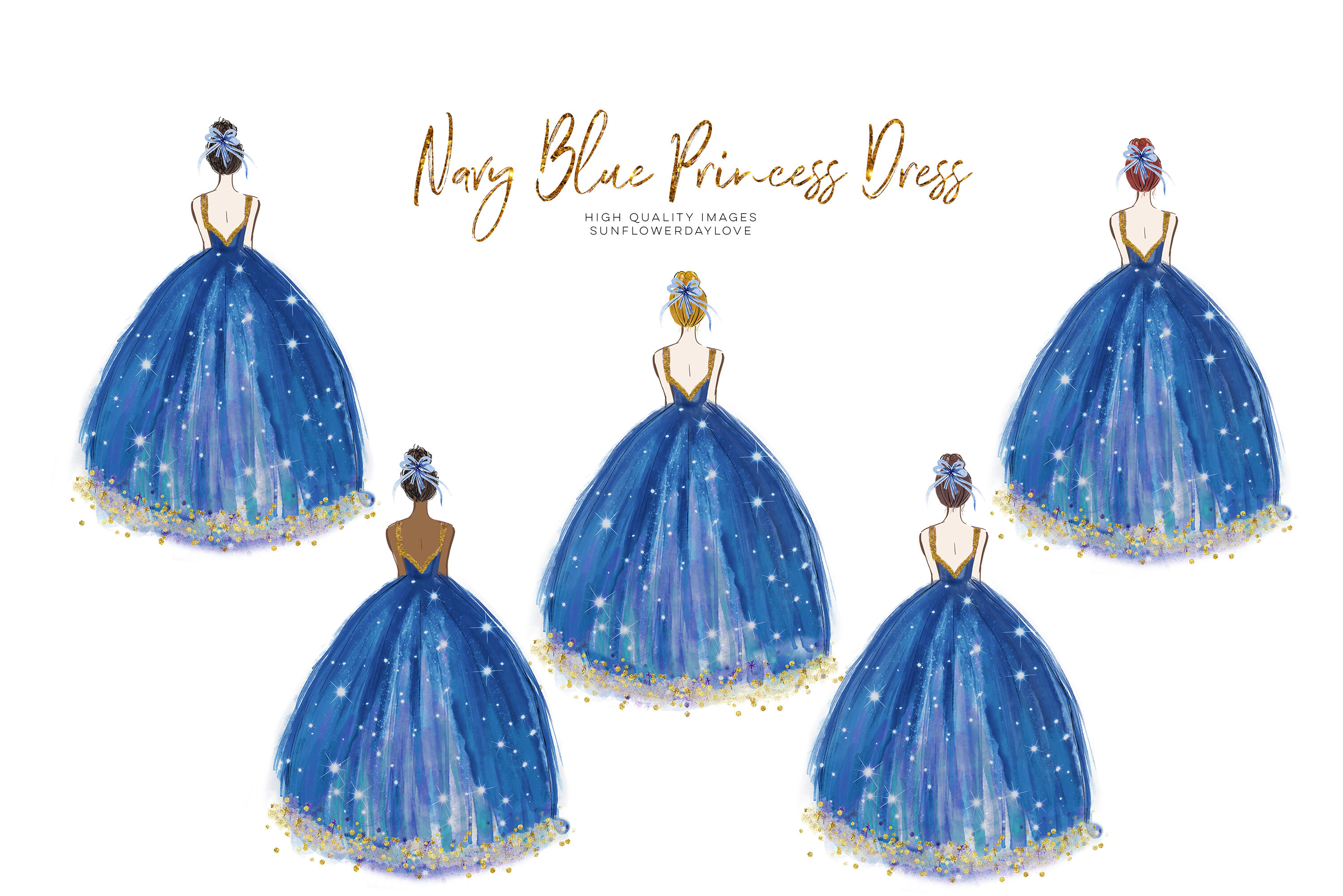 Princess Dress Clipart With Cute Matching Dress Up Etsy Clip Art