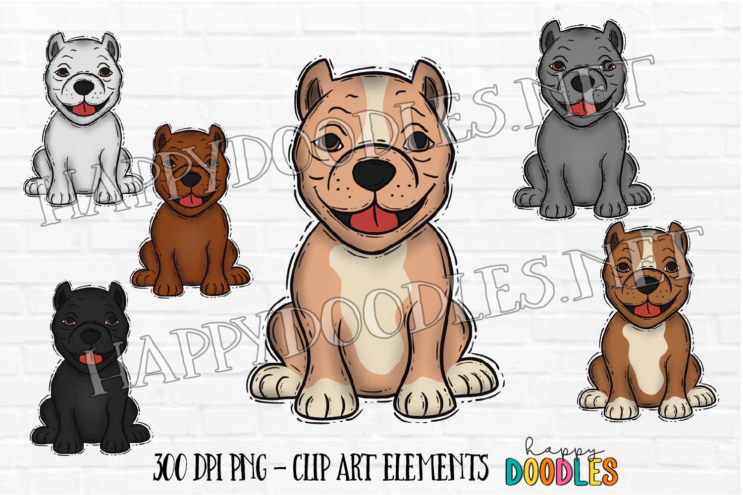 pitbull dog clipart