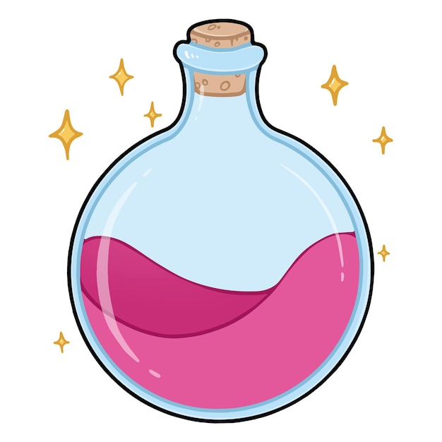 Realistic Magic Potion Bottles Clipart Graphic by TheTextureQueen
