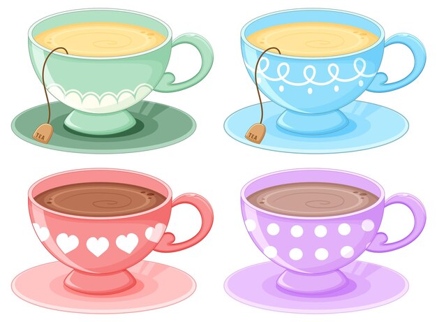 Tea Cups Stacked SVG cutting files for scrapbooking cute files cute clip  art tea clipart free