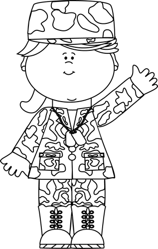 Army Clipart, Afro Military Woman Clipart, Fashion Girl Clipart 