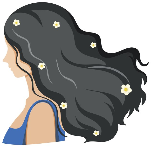 black hair clipart