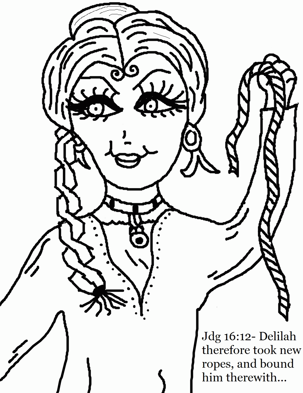 Samson And Delilah Colouring Page Clip Art Library 
