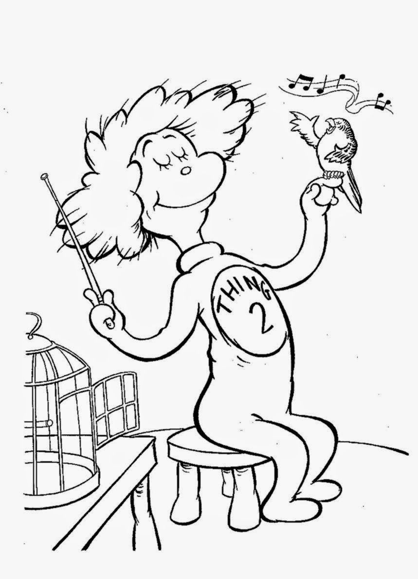 Easy Cat In The Hat Coloring Pages Clip Art Library