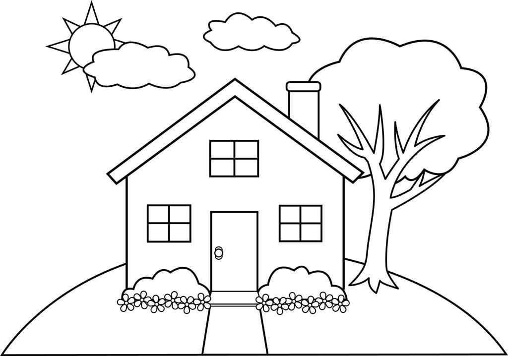 Beautiful House Drawing Painting and Colouring for kids and Toddlers |How  to draw a House easy step - YouTube