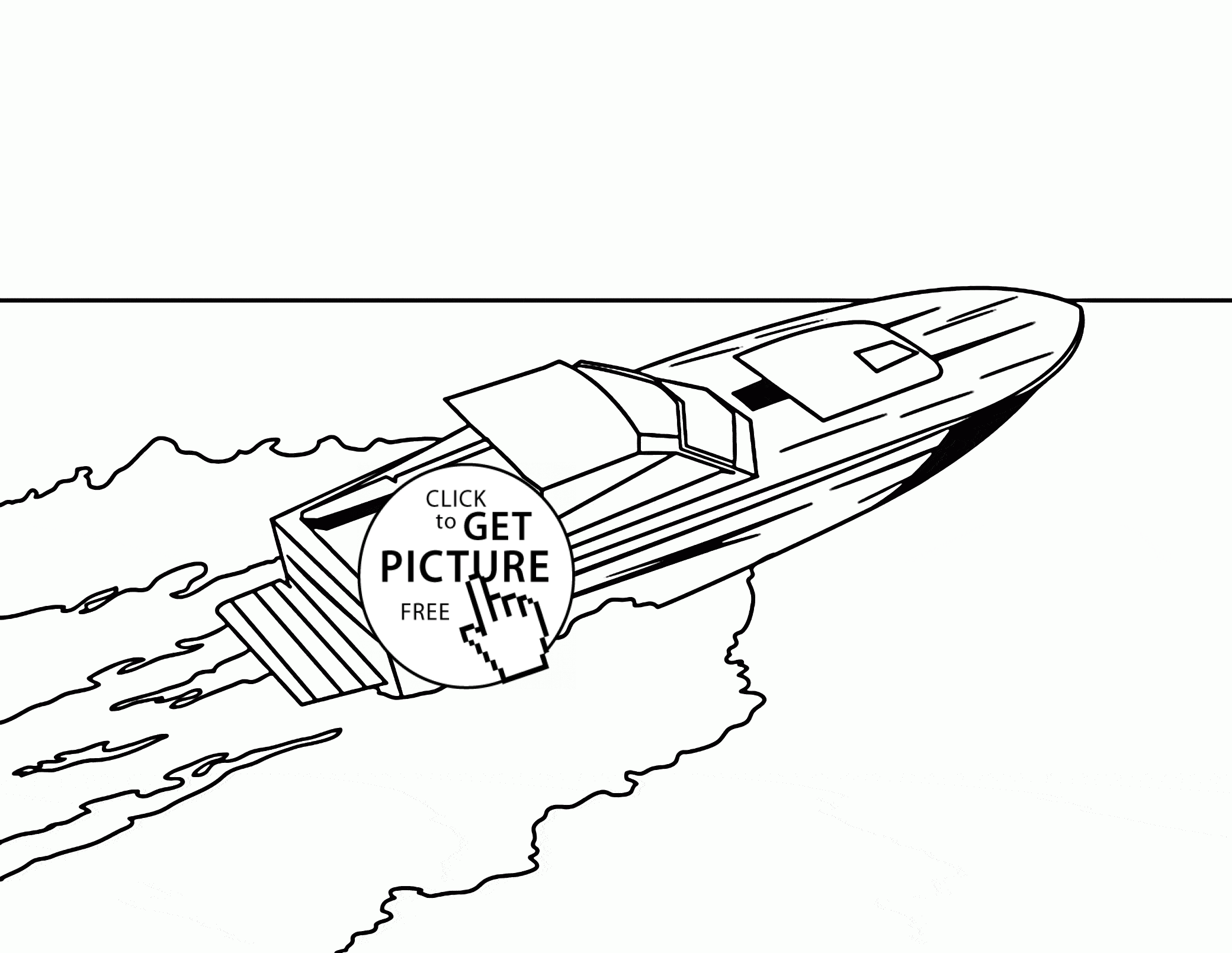 Speedboat coloring page  Free Printable Coloring Pages