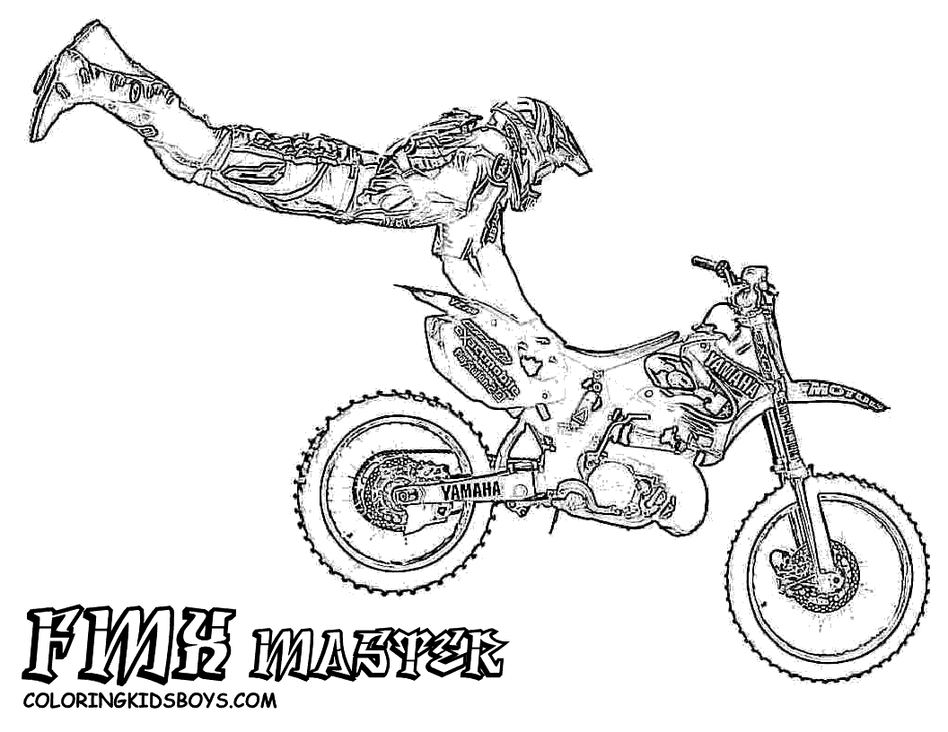 Desenhos para colorir de uma motocross para imprimir e colorir  