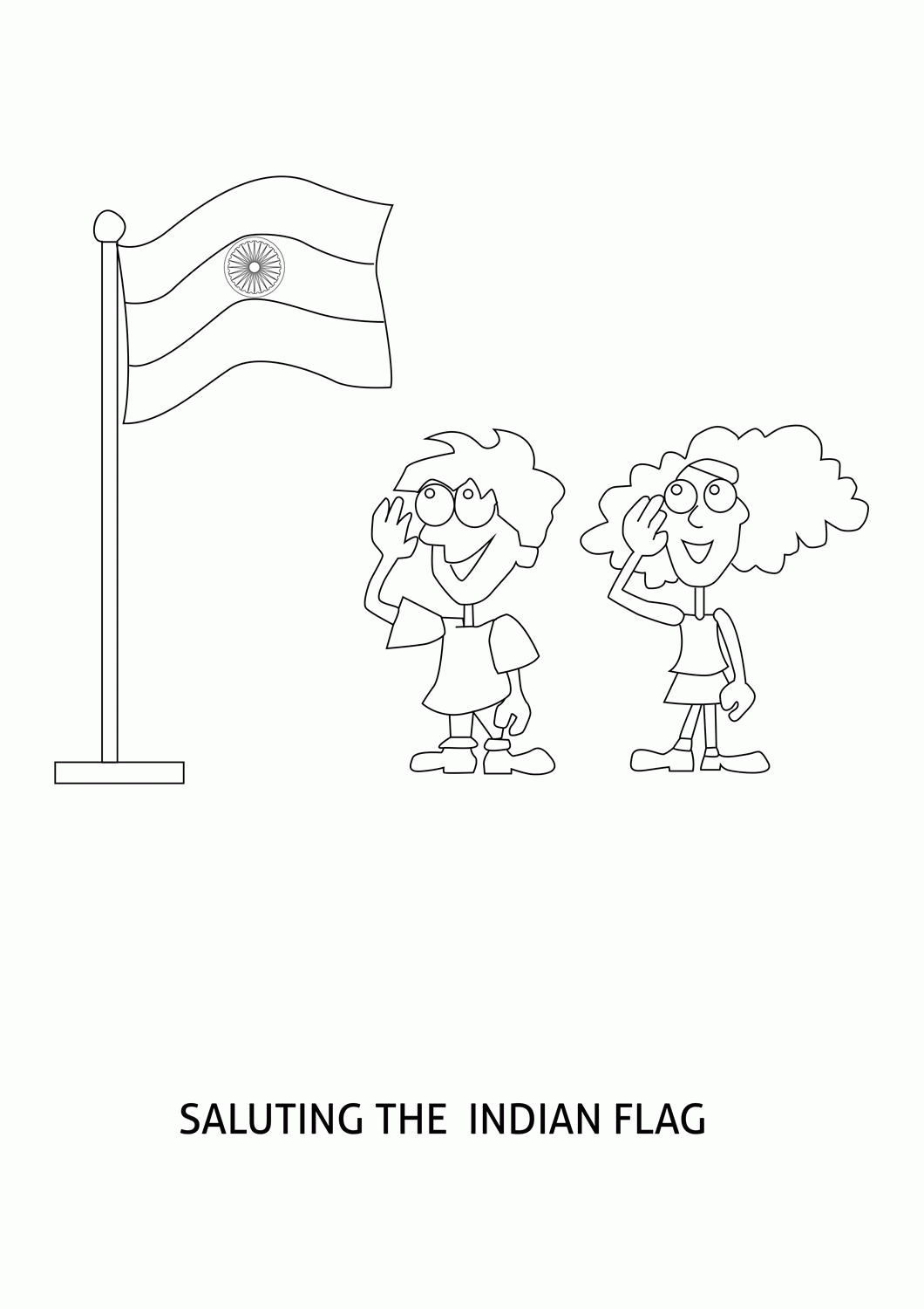 Indian Flag Coloring Page