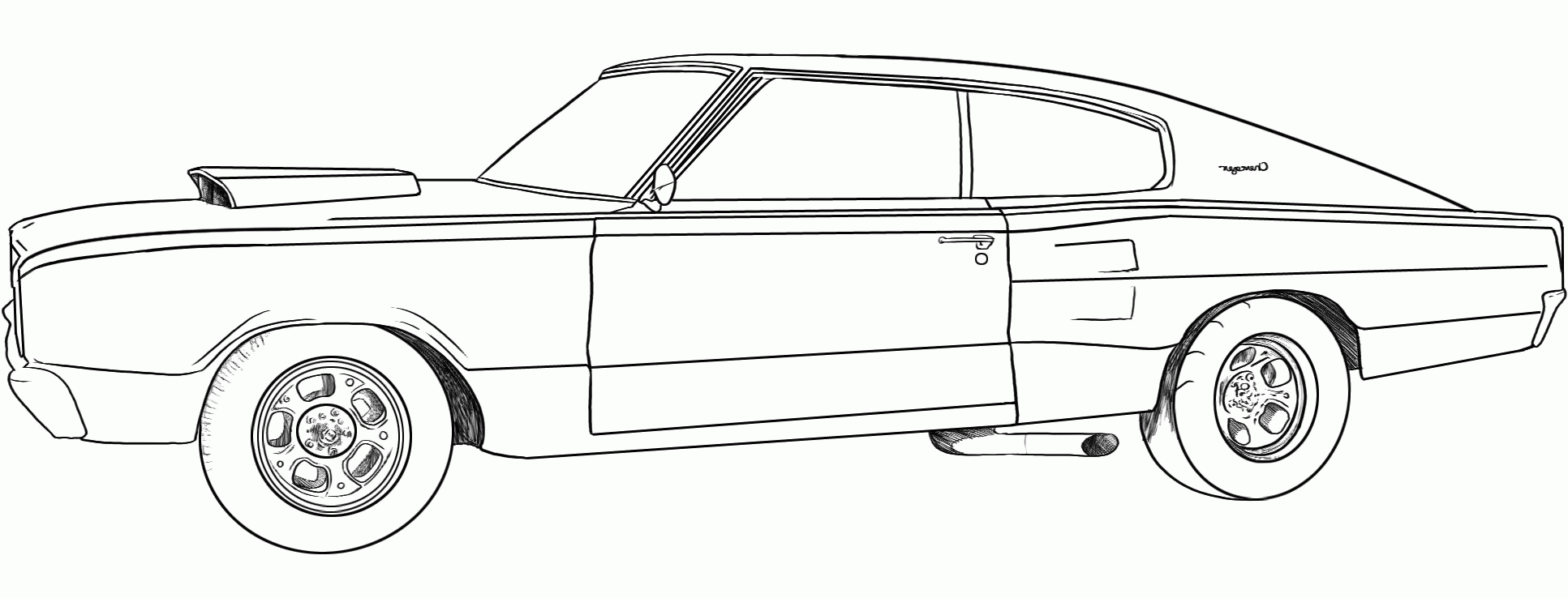 Rev Up Your Creativity with Our 1969 Dodge Charger Car Coloring Pages