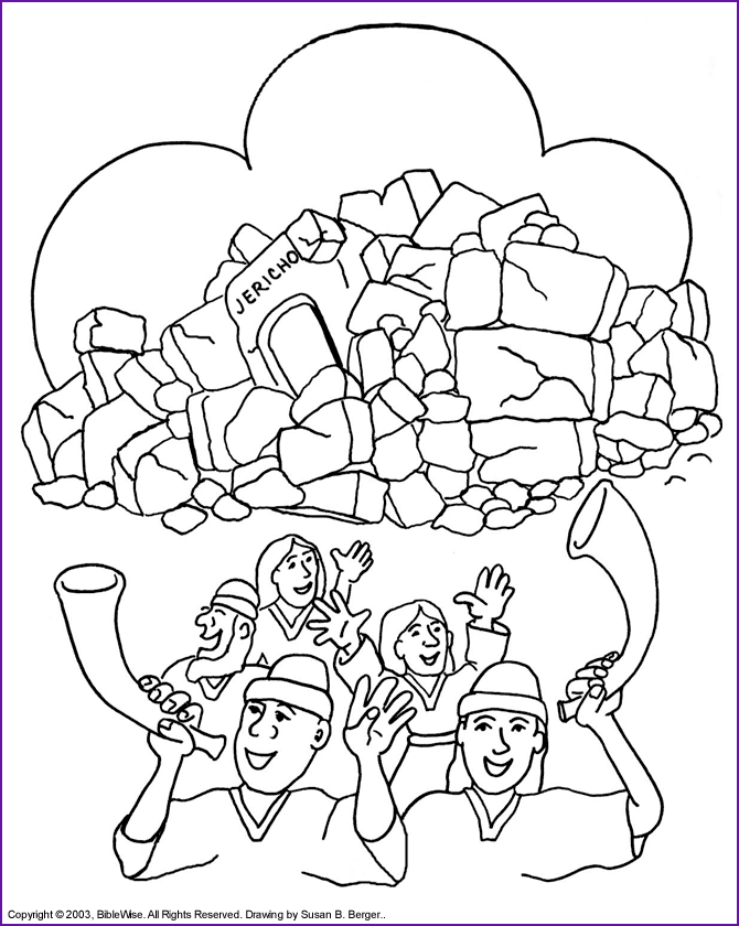 free coloring pages of joshua and the battle of jericho
