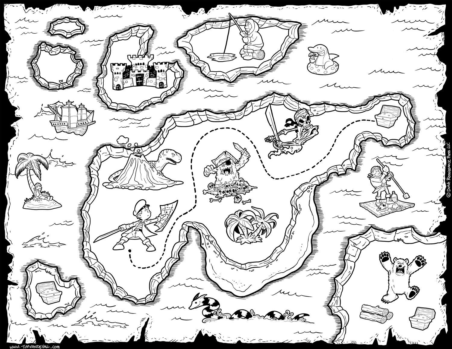 Texas Map Coloring Page