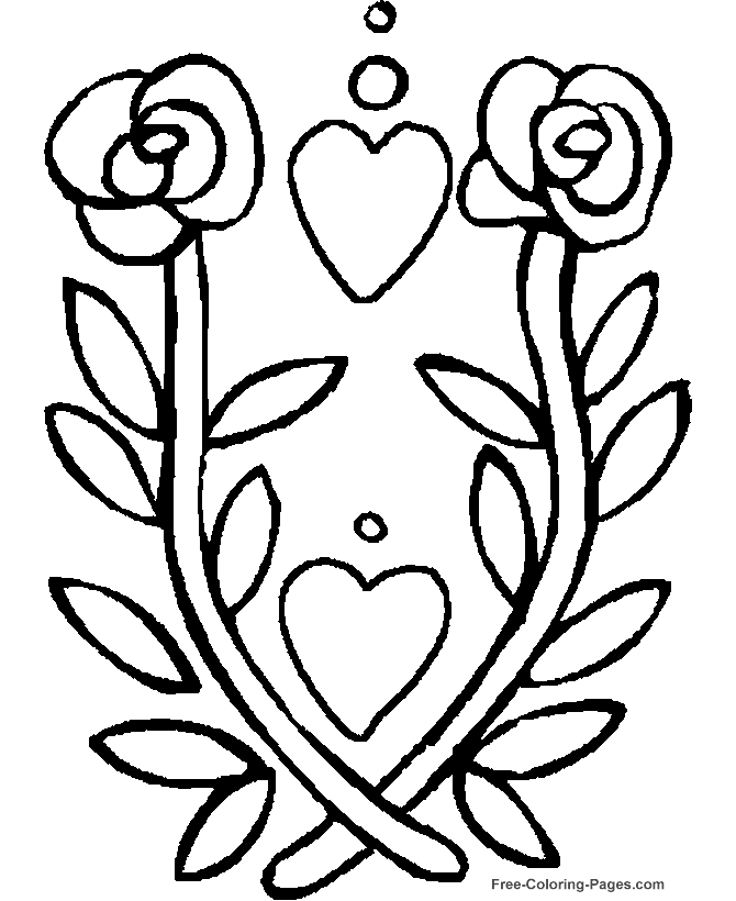 Rose coloring pages - Flowers