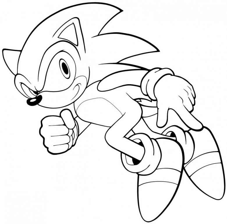 Sonic The Hedgehog To Colour Clip Art Library