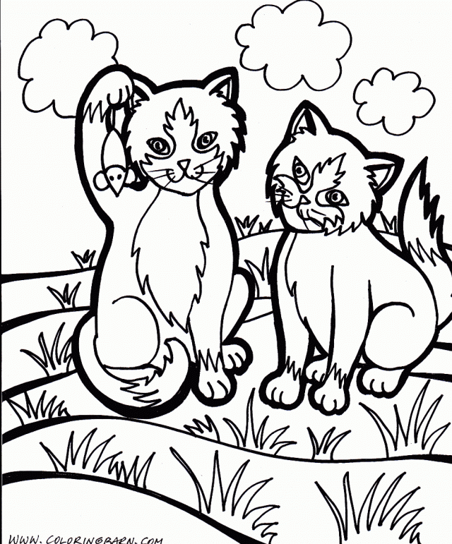 printable cat coloring pages - Clip Art Library