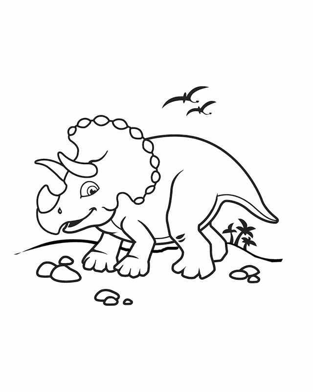 Happy Dino | Free Printable Coloring Pages
