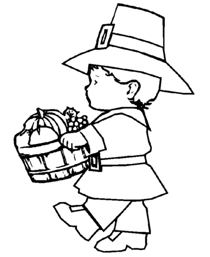 pilgrim bonnet coloring page