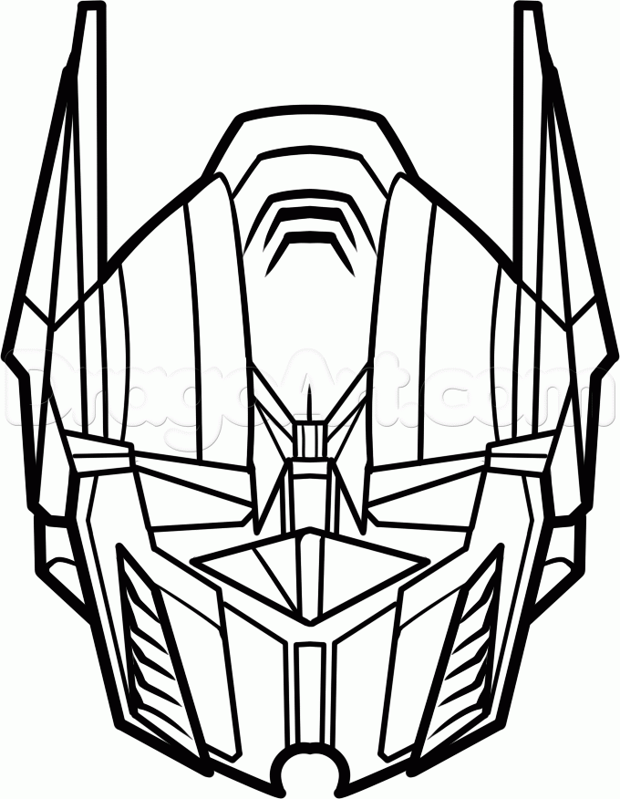 Step 8 : Drawing Optimus Prime Transformers Tutorial for Kids | How to Draw  Step by Step Drawing Tutorials