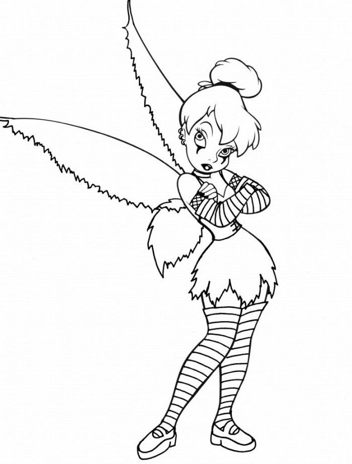 Emo Tinkerbell Coloring Pages
