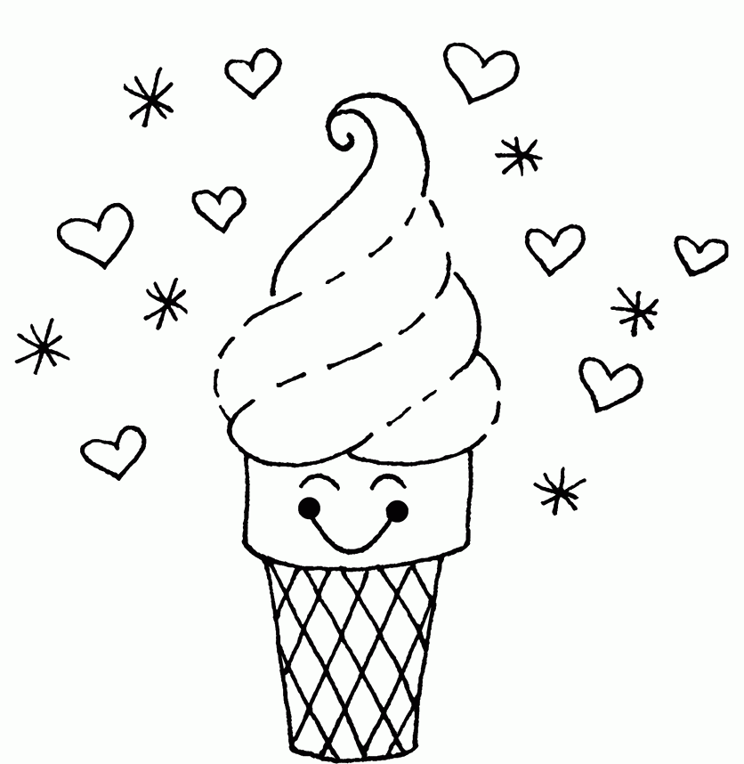 I Love Ice Cream Coloring Pages - Cookie Coloring Pages : Coloring